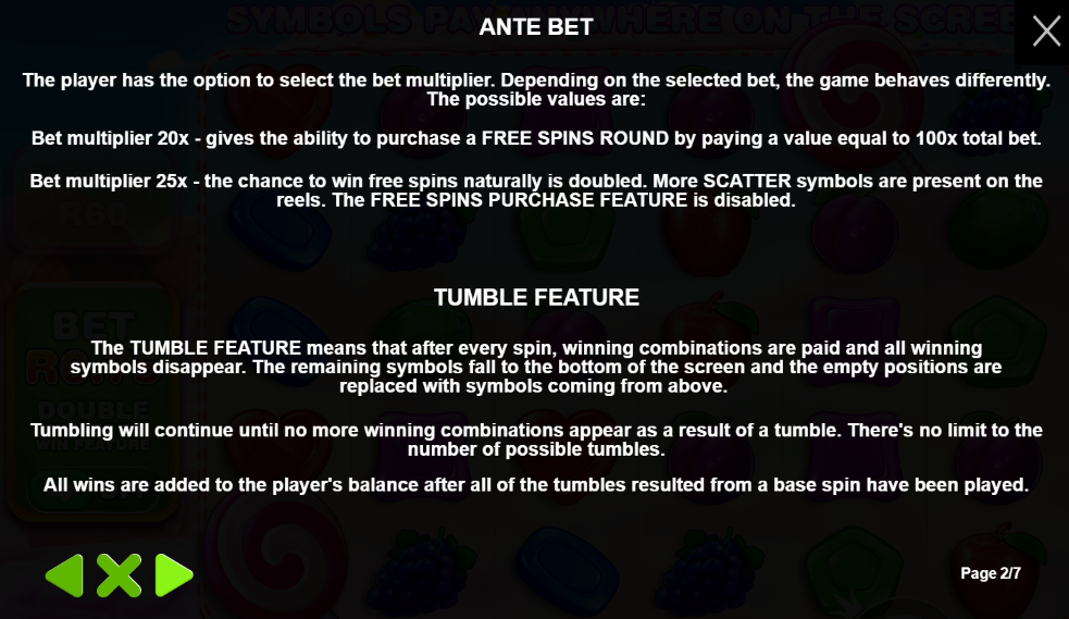 Ante bet Sweet Bonanza