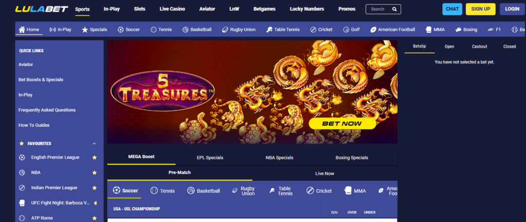 Lulabet homepage