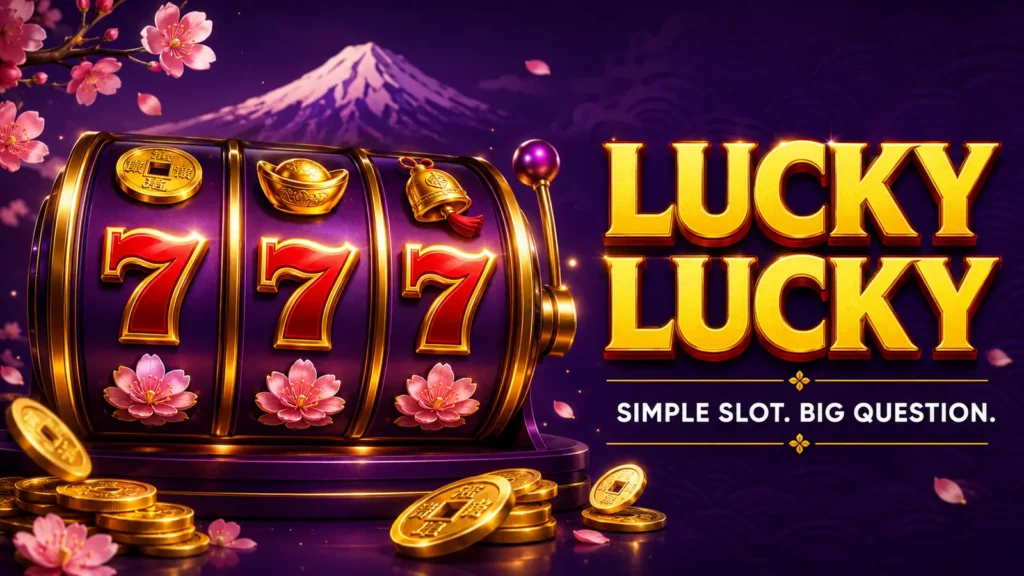 Lucky Lucky Spina Zonke review graphic with a simple three-reel one-line slot